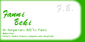 fanni beki business card